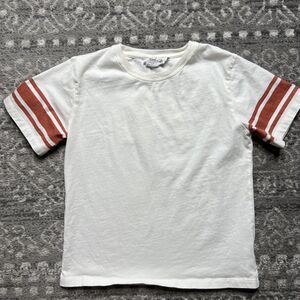 Bonpoint Childrens Boys Tee Shirt White Red Cotton Size 10A Short Sleeves